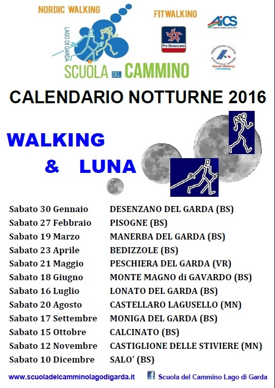 calendario 2016 Walking &amp; Luna